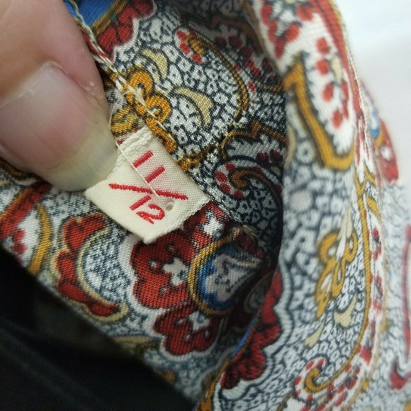 Vintage Tie Neck Blouse LS Paisley Top Size 11/12 - Picture 7 of 10